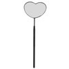 Pssopp Lash Mirror Eyelash Extension Mirror Eyelash Makeup Mirror Heart Shaped Lash Mirror Professional Portable Stainless Steel Makeup Eyelash Mirror for Lash Extension (Black)