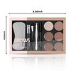 Boobeen Eyebrow Powder, 6-color Eyebrow Makeup Kit with 4 Eyebrow Stencils, 2 Eyebrow Brushes, 1 Eyebrow Pencil and 1 Tweezer, Waterproof Long Lasting Eyebrow Pomade to Define & Shape & Fill Brows