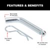 BIG RED ATRLY3202R Torin Trailer Hitch Pin with Clip, 5/8-Inch Diameter, Fit 2" Receiver