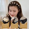 YINGMAN - Braided hair clips with sparkling crystal stone, satin fabric hair bands with crystal, duckbill hair clips, chopped hairpin with four leaf clover