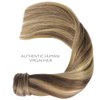 WENNALIFE Ponytail Hair Extension, 14 Inch 80g Balayage Chocolate Brown to Caramel Blonde Ponytail Extension Human Hair Clip in Wrap Around Remy Human Hair Extension Hairpieces