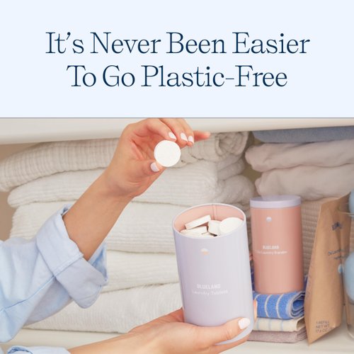 BLUELAND Laundry Detergent Tablet Starter Set - Plastic-Free & Eco Friendly Alternative to Sheets Pods and Liquids - Natural, Gentle, Plant Based - 60 Loads