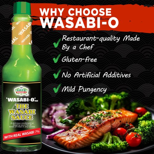 Wasabi O Hot & Spicy Sauce - Fresh Made Japanese Sauce With Pure & Real Wasabi, Gluten Free & Vegan Wasabi Sauce for Steak & Sushi, 2.2oz Tube Bottle