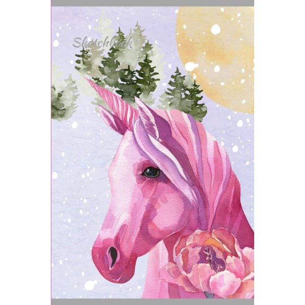 Unicorn Journal and Sketchbook with Positive Affirmations: Journal and Notebook for Girls (pink)
