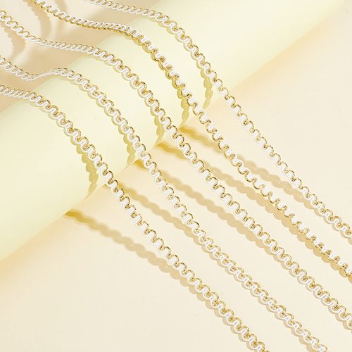 PH PandaHall 21 Yards Lace Trim, 6mm Gimp Braid Scroll Braid Trim Golden & White Polyester Ribbon Fabric Trim Lace Ribbon for Pillow Slipcover Sewing Crafting Costume Jewelry DIY Crafts Home Decor