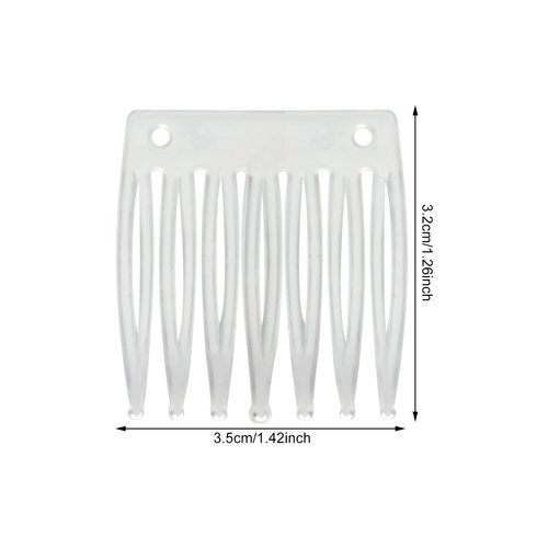 Honbay 60PCS 7 Teeth Plastic Hair Comb Hair Side Comb Hair Clip Comb Twist Comb Wedding Bridal Veil Combs Wig Combs Headpieces Accessories Combs Updo Bun Chignon Hair Styling Accessories (Clear White)