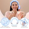 ACO-UINT 6Pcs Blue Spa Headband and Wrist Washbands Set, Skincare Headband Face Wash Headband Makeup Headband, Hair Claw Clip and Powder Puffs for Women and Girls