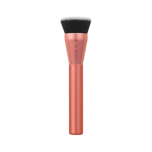 Real Techniques Glow Round Base Makeup Brush, For Liquid & Cream Makeup, Flat Top Foundation Brush For Buffing & Blending Up Coverage, Dense Synthetic Bristles, Vegan & Cruelty Free, 1 Count