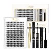 QUEWEL DIY Eyelash Extensions Kit, Lash Clusters 144 Pcs, Clusters Eyelash Applicator Tool, Super Hold Cluster Lashes Bond and Seal, Glue Remover Easy to Apply at Home(S012-Kit)