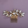 Rumtock Sparkle Opal Crystal Gold Hair Comb for Wedding Brides Women Handmade Cute Hair Accessories Special Occasion(Opal)