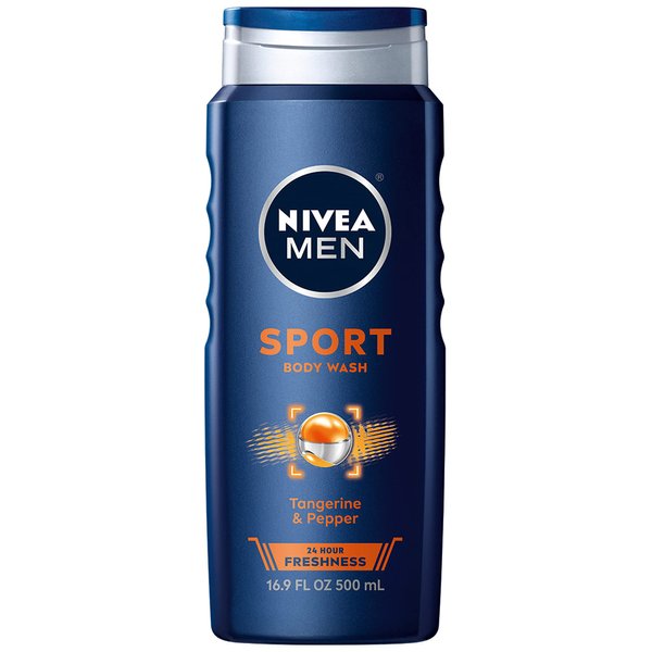 NIVEA MEN Sport Body Wash with Revitalizing Minerals, 3 Pack of 16.9 Fl Oz Bottles