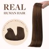 GOO GOO Clip in Hair Extensions Real Human Hair, 14inch 130g 9Pcs, 4A Chocolate Brown, Remy Human Hair Extensions Clip ins for Women, Natural Human Hair