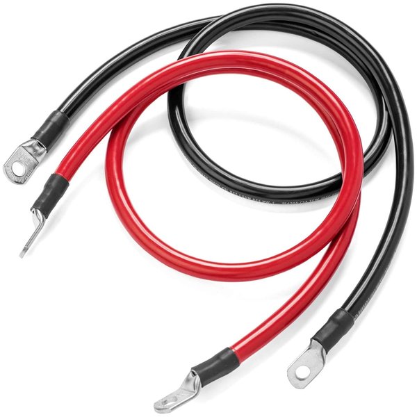 Spartan Power Battery Cable 2 Foot 2 Gauge AWG Wire Set 5/16" M8