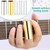 Guitar Slide, 4pcs Augshy Medium Guitar Slides(1 Stainless Steel, 1 Brass and 2 Glass), 4pcs Stainless Steel and 4pcs Plastic Thumb & Finger Picks, 10pcs Guitar Picks All in One Box Guitar Accessories