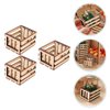 Toyvian 3PCS Miniature Dollhouse mini baskets miniature craft mini storage baskets Crate, Wooden Milk