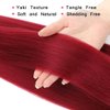 34inch Long Braiding Hair Pre Stretched 6 Packs 110G/Pack Burgundy Easy Braids Yaki Texture Synthetic PreStretched Crochet Hair Extensions For Braiding(#900,6Packs,34inch)