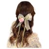 JKQBUX Forest-style Tulip Flower Hair Ribbons for Women Girls Headband Ribbon Bowtie Hair Accessorie Hair Bands Purse Scarf Handbag Scarf (Tull Hair Clip/Gradient Pink Tulip)