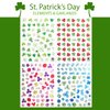 St Patricks Day Nail Art Stickers 3D Laser Shamrock Nail Decals Holographic Green Clover Design Nail Stickers for Women DIY Acrylic Nail Decoration Manicure Tip