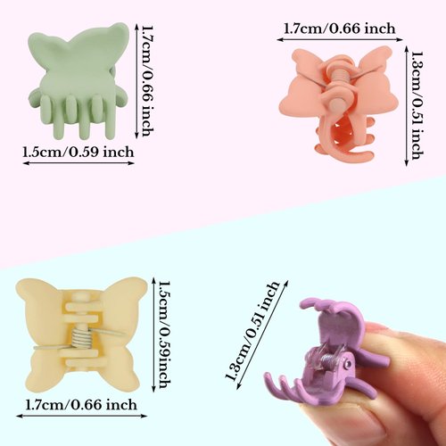 YISSION Mini Hair Claw Clips - 100Pcs Cute Random Butterfly Clips for Girls, Toddlers, Kids & Women's 90s Y2K Hair Accessories