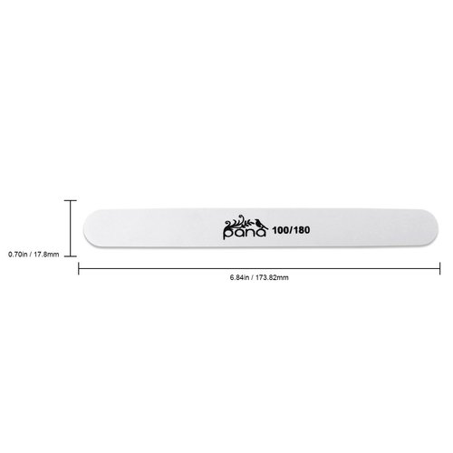Pana (Grit: 100 x 180, Pack of 10 Pieces) USA Professional White Round Emery Board Nail Files