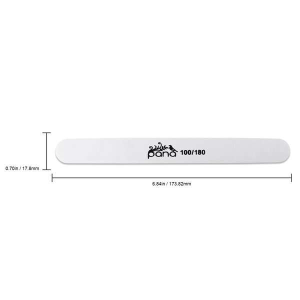 Pana (Grit: 100 x 180, Pack of 10 Pieces) USA Professional White Round Emery Board Nail Files