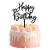 ZHENGYE Black Acrylic Happy Birthday Cake Topper Cupcake Topper Birthday Decorations for Baby Shower Children or Adults Birthday Cake Decoration Supplies(Black 13)