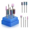Bulex 7pcs Cuticle Drill Bits for Nails - Professional Efile Nail Drill Bits Set to Remove Gel Polish