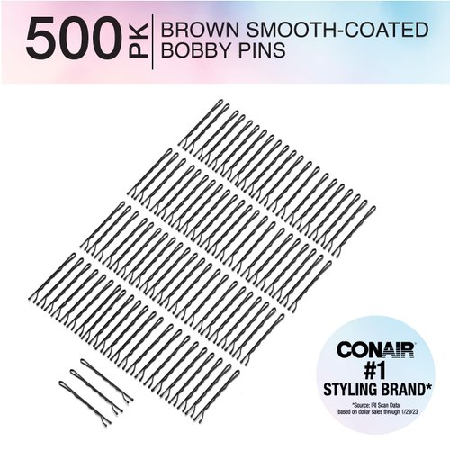 Conair 48 Piece Bobby Pins Extra Long Brown, 4 Oz