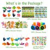 Aoocoeo 108Pcs Dinosaur Party Favors for Kids Dinosaur Party Supplies, Dinosaur Goodie Bags Fillers, Dinosaur Birthday Party Favors Included Slap Bracelet Sticker Ring Keychains Stamps
