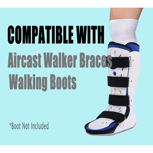 CIRZUEX 2 Pairs Replacement Sock for Air cast Walking Boot Walker Brace - Air Cam Walkers Fracture Boot Orthopedics Socks Cast Boot Sock 2 Pairs