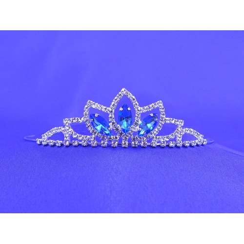 Sapphire Blue Crystal Rhinestone Prom Birthday Wedding Tiara CT46