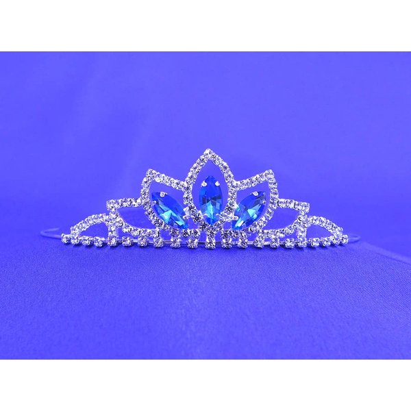 Sapphire Blue Crystal Rhinestone Prom Birthday Wedding Tiara CT46
