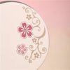 MILESI Cherry Blossom Mini Round Makeup Mirror with Leather Holster Gift for Women (Peach Red)