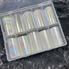 SILPECWEE 10 Rolls Neon Nail Foil for Long Acrylic Nails Holographic Nail Transfer Foil Transparent Broken Glass Holo Nail Art Foil Nail Design Stickers Fingernails Nail Accessories