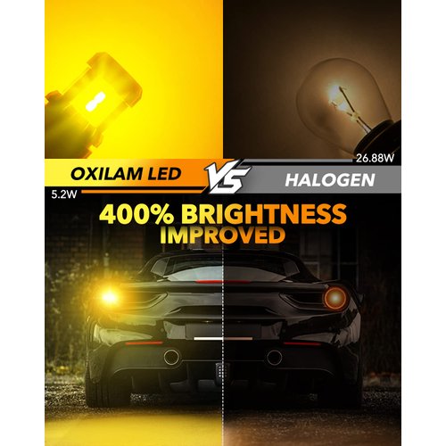 OXILAM 1157 2057 2357 7528 BAY15D LED Bulb Amber Yellow Replacement for Turn Signal Light, Brake Lights, Tail Lights, Blinker Lights, Side Marker Light Extremely Bright