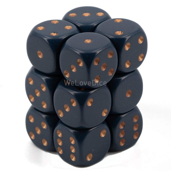 Chessex DND Dice Set D&D Dice-16mm Opaque Dusty Blue and Gold Plastic Polyhedral Dice Set-Dungeons and Dragons Dice Includes 12 Dice – D6, (CHX25626)