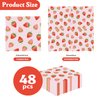 HFBOBP 50PCS Strawberry Paper Napkins 13 x 13 Inches Luncheon Napkins Cocktail Napkins Disposable Strawberry Theme Decorations for Kids Baby Shower,Birthday Party,Berry Theme Party Supplies