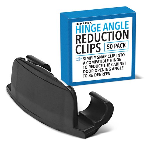 IMPRESA [50 Pack] Impresa Cabinet Restrictor Clips for Blum 70T3553 Hinge Blumotion Soft-Close - Invisible Cabinet Door Restraint for IKEA 110 Degree Clip - Restrictor Clips for Kitchen Cabinet Hinges