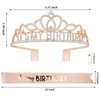 CAVETEE Birthday Crowns for Women Its My Birthday Sash and Crown for Women Birthday Crown Adult Woman Set Birthday Decorations for Party Birthday Gifts (Rose Gold)