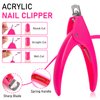 XIFEPFR Clear Coffin Nail Tips, 500PCS Half Cover False Nails Tips, Acrylic Nail Tips, 10 Sizes French Artificial Tips with Nail Glue Clipper Files Cuticle Fork for Nail Extension DIY