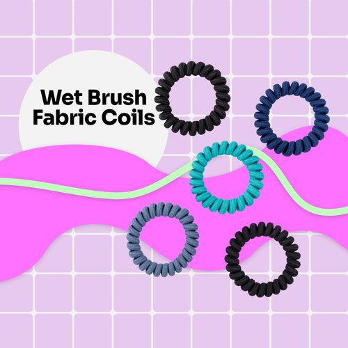 Wet Brush Fabric Coils Hair Scrunchies for Women & Girls - 5 Count, Solid Colors - Suitable for All Hair Types - Pain-Free Hair Accessories Perfect for Long Lasting Braids, Ponytails and More