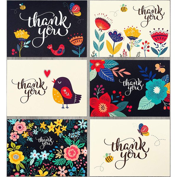 Spark Ink 36 Thank You Cards with Envelopes Bulk, Thank You Notes, Blank Cards and Envelopes, for Wedding, Gift Cards, Christmas, Graduation, Bridal & Baby Shower, Funeral - 4x6 Bulk Stationary Set