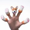 AQKILO Corgi Finger Puppet Set, Animals Puppet Show Theater Props, Novelty Toys Weird Stuff Gifts