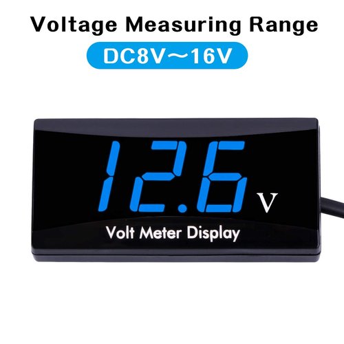 DC 12V Car Digital Voltmeter Gauge - AIMILAR LED Display Voltage Volt Meter for Car Motorcycle (Blue)