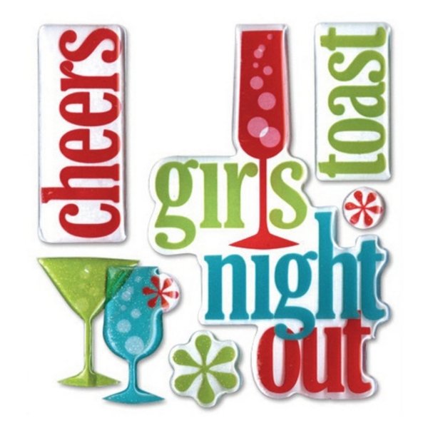 JOLEES Boutique Themed Ornate Stickers, Girls Night Out Word