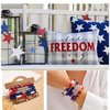 PINCHUAN Red White and Blue Accessories American Flag Headband 4th of July Bracelets USA Headband 4th of July Accessories Patriotic Headband Independence Day Party Decorations Gifts-Freedom