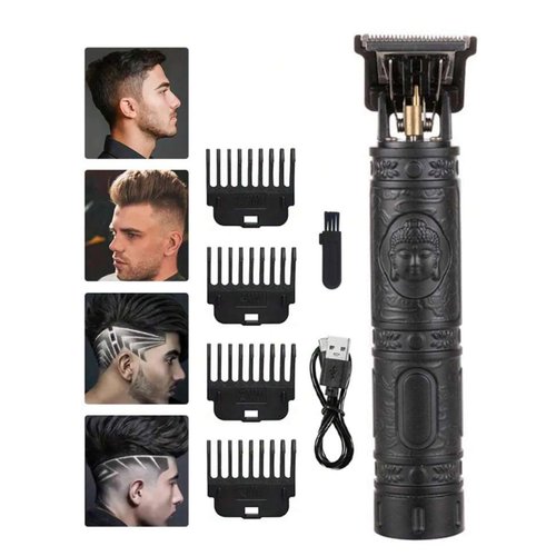 Professional Electric Hair Clippers for Men, Waterproof Haircut and Grooming Kit, Rechargeable T-Blade Trimmer, USB-Powered Close-Cutting Clippers with Guide Combs