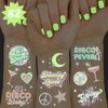 xo, Fetti Disco Glow in Dark + Foil Temporary Tattoos - 82 pc | Groovy Birthday Party Supplies, Boogie Bachelorette Party Favors, Dancing Queen Decorations, Arts and Crafts