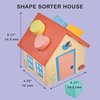 Mentari Toys - Shape Sorter House - Wooden Shape Sorter Toy for Toddlers - Activity Toy with 5 Shapes and Removeable Lid - Boost Fine Motor Skills and Shape Recognition - Educational Toy - Age 12m+