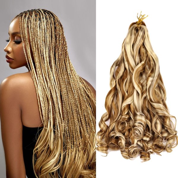 Amir Hair 8 packs French Curly Braiding Hair 20 Inch Loose Wave Braiding Hair Pre Stretched Synthetic Hair Extensions (27/613#) …